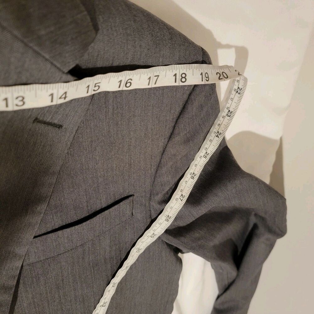 Brooks Brothers Regent Mens Blazer Herringbone Size 41L Wool Gray Luxury - Picture 5 of 11
